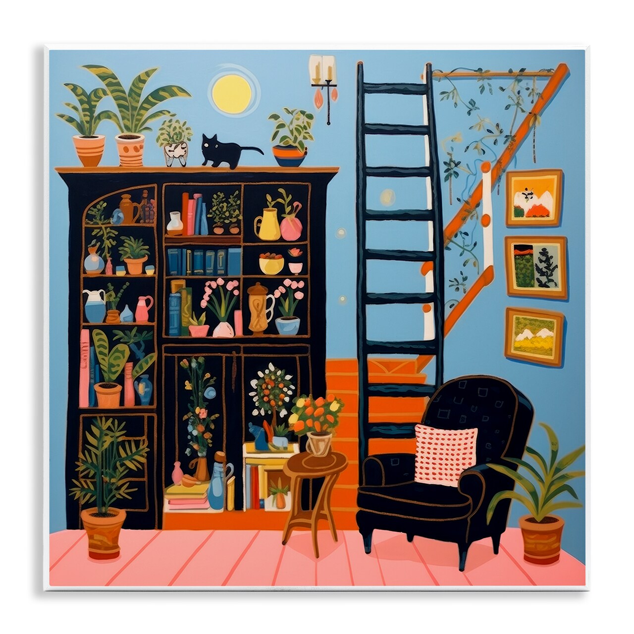 Stupell Industries Eclectic Fun Bookshelf Wall Plaque Art Design by Lazar Studio